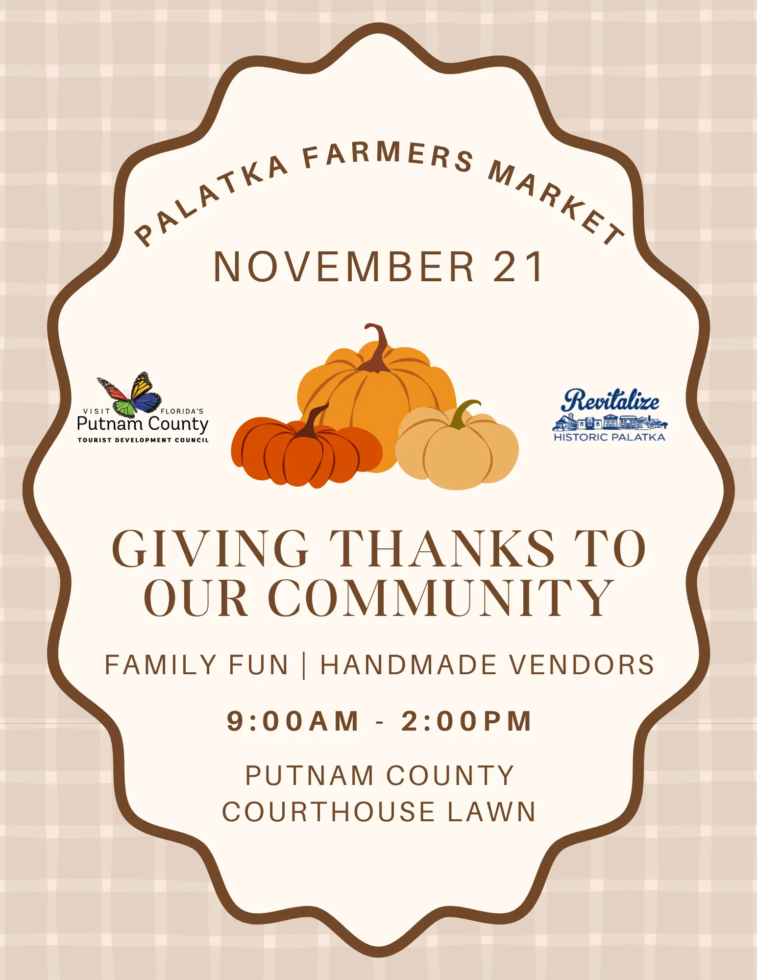 Palatka Farmers Market Giving Thanks to our Community